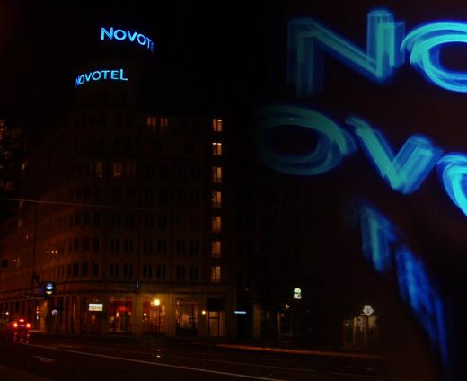Neonanlage »NOVOTEL« in Leipzig (Fotomontage)